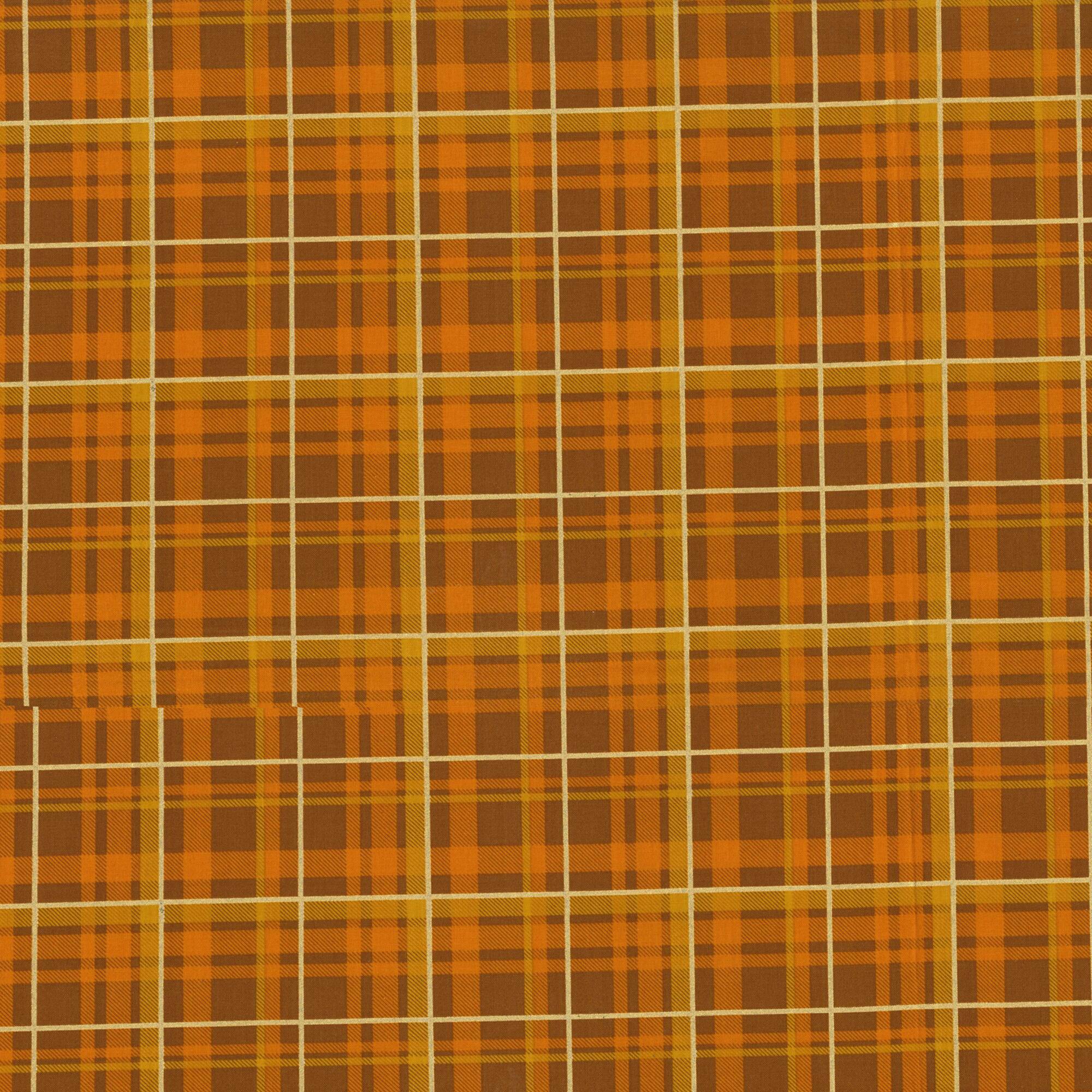 Fabric Traditions Rust Plaid Glitter Cotton Fabric